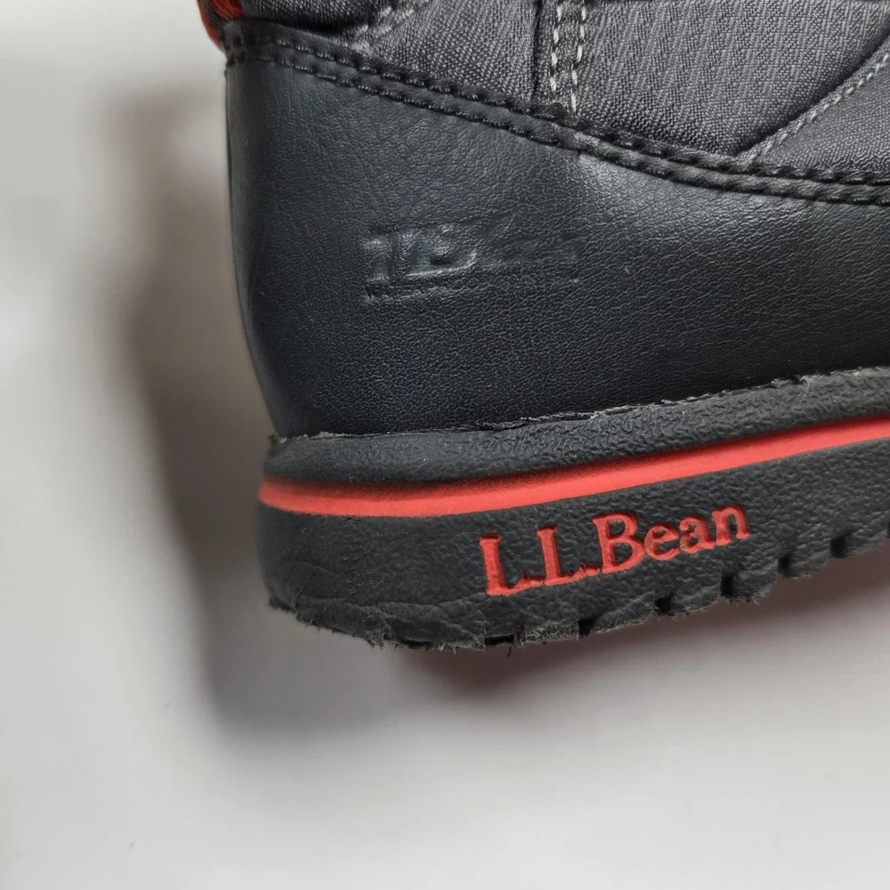 LL Bean Feldspar Kids Lightweight Winter Boots‎ Sz 11 Gray Orange 513076 Boys
